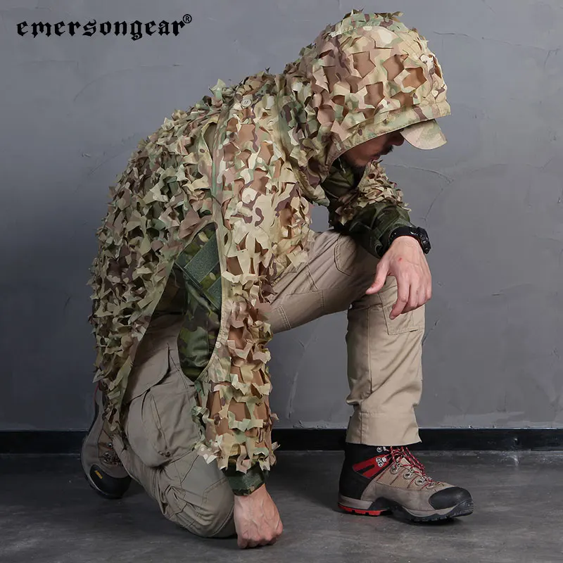 Imagem -02 - Emersongear Leve Assalto Ghillie Camuflagem Ghillie Terno Secretivo Roupas de Caça Terno de Cecchino Roupas Camufladas Em6975