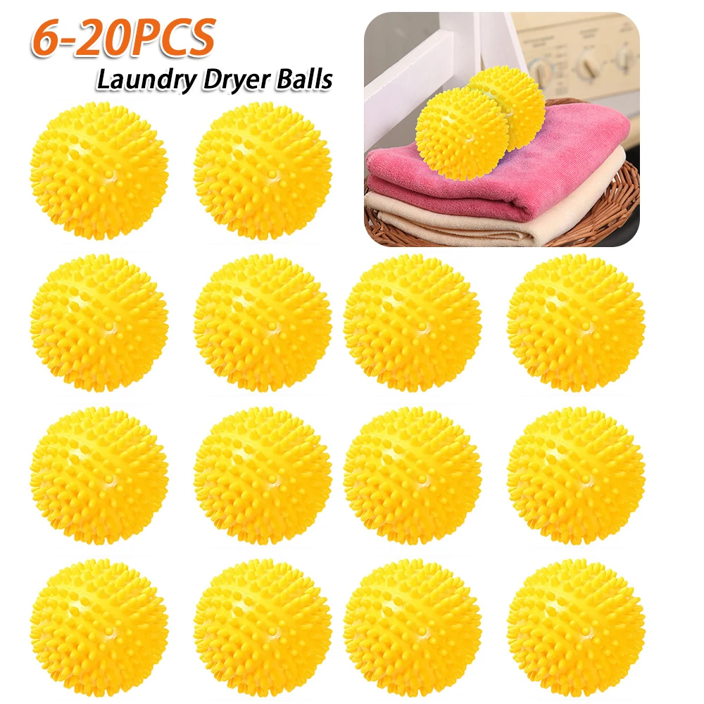 6-20PCS Softener Laundry Balls Reusable PVC Drying Washing Balls Wear-resistant High Resistant Bathroom Home Cleaning Products