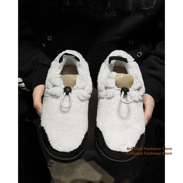 Winter Outdoor Snow Boots for Men Velvet Low Top Warm Cotton Shoes Thick Platform Non-Slip Winter Warm Sneakers Men's Shoes