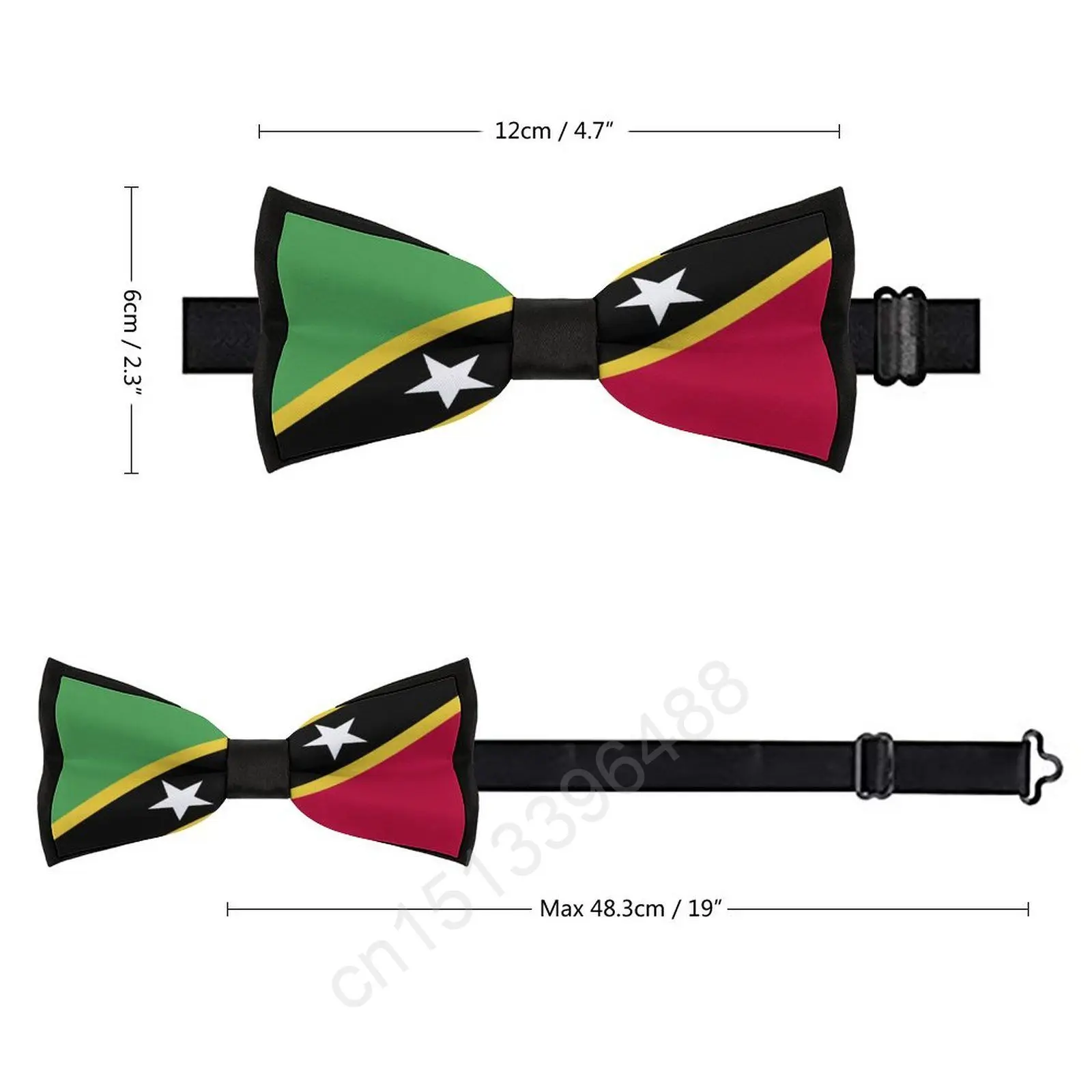 Polyester Saint Kitts And Nevis Flag Bowtie for Men Fashion Casual Men's Bow Ties Cravat Neckwear For Wedding Party Suits Tie