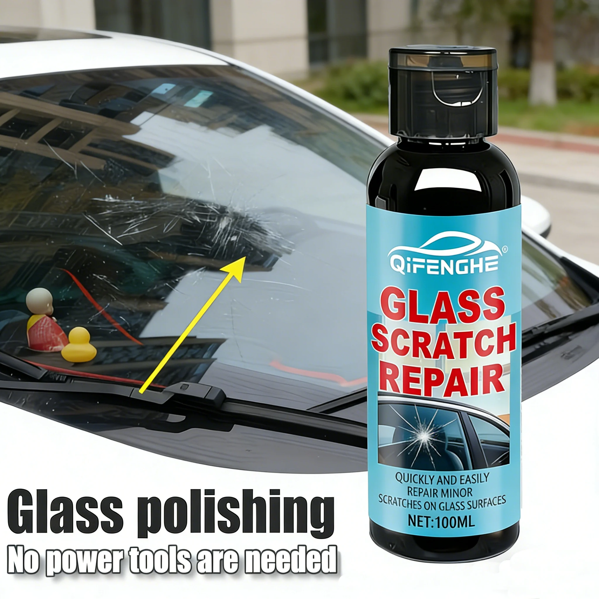 Car Glass Scratch Repair Fluid Quickly Fix Minor Scratches On Windshield Window Glass Surface