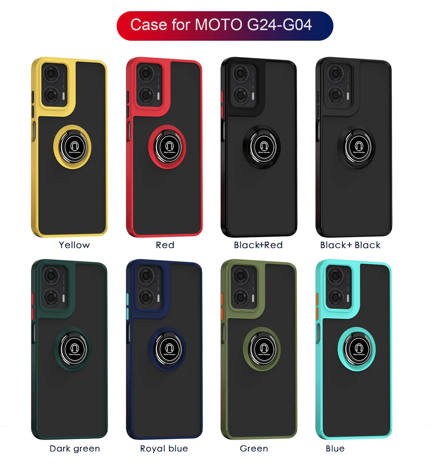 360 Rotation Bracket Case Cover for Motorola G04 Vehicle Magnetic Case Moto G14/Moto G24/Moto G54/Moto G84 Mobile Phone Fundas