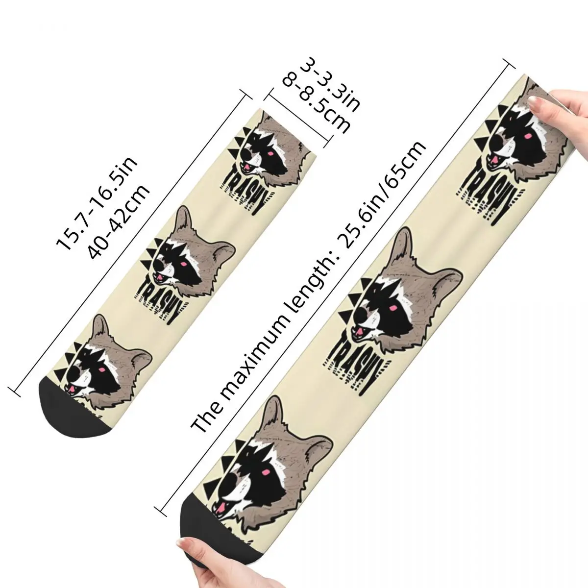 Trashy Bandit Rascal Raccoon Unisex Winter Socks Hip Hop Happy Socks Street Style Crazy Sock