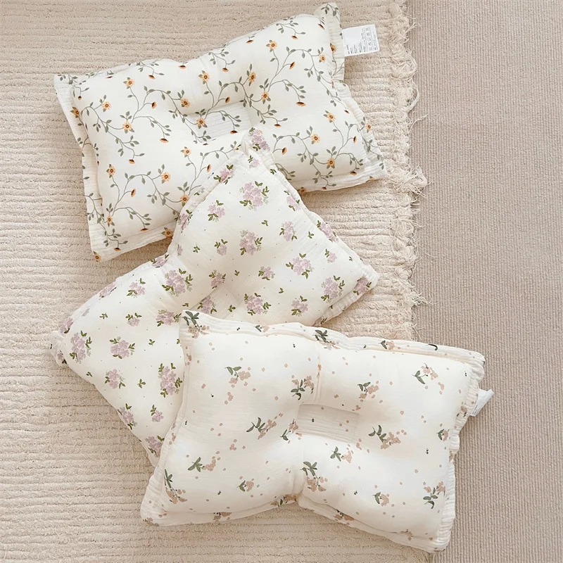 韓国の花モスリンベビー新生児寝具枕女の子プリンセス幼児子供用ベビーベッド枕