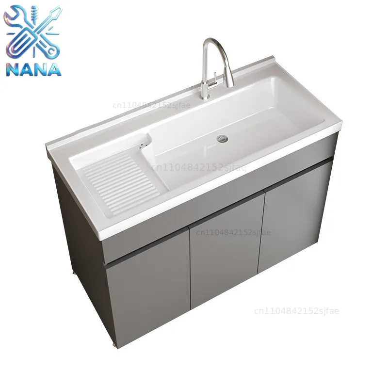 Kxh honeycomb aluminum balcony cabinet integrated laundry cabinet ceramic integrated basin with washboard bathroom cabinet