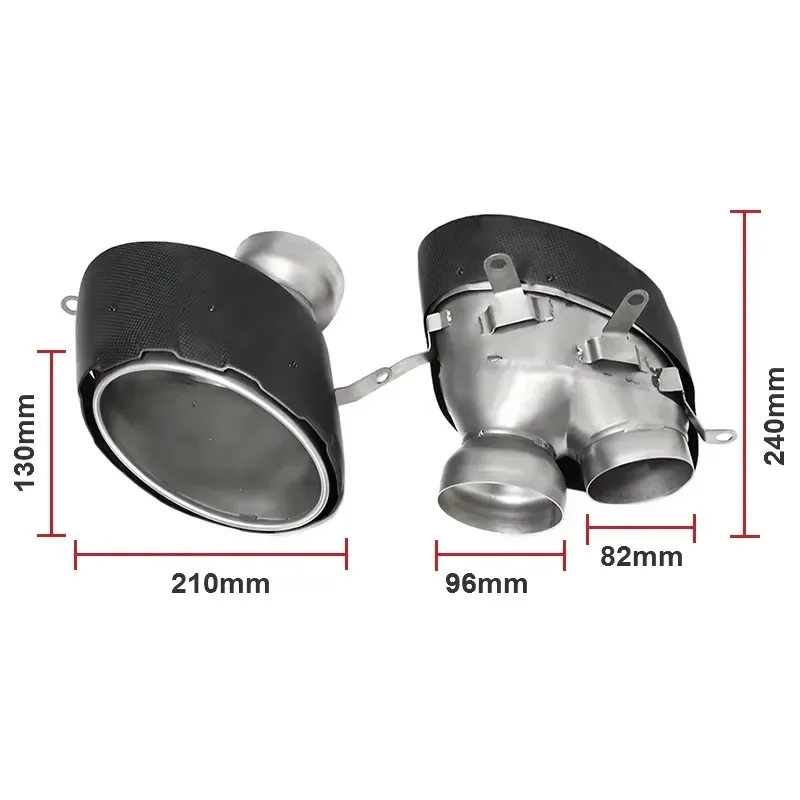 Hot Sale Car Carbon Fiber Tail Nozz Muffler Tip Pipe Exhaust Tip Tail Pipe for RS Series RSq8