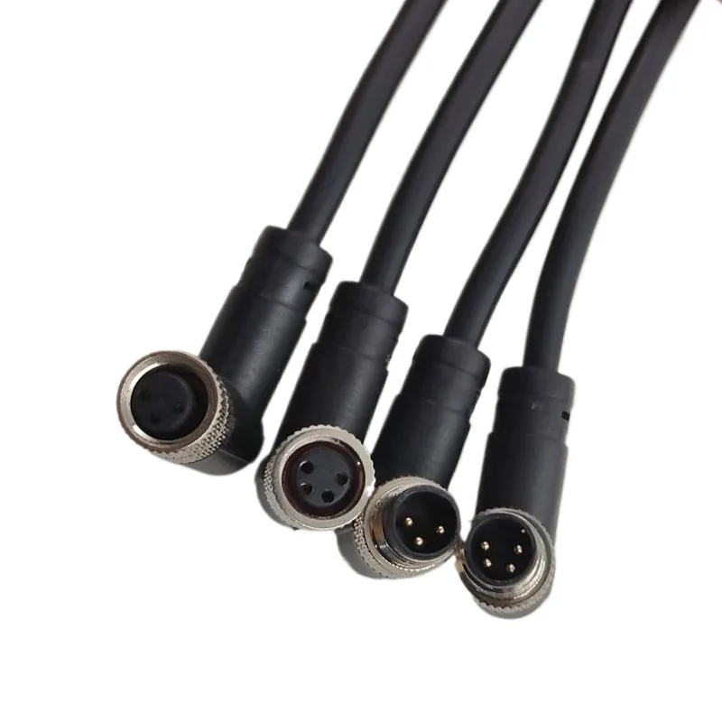 Sensor Connector Cable M8 Waterproof plug Male&Female Straight Angle 4 5 Pin +2m PVC line