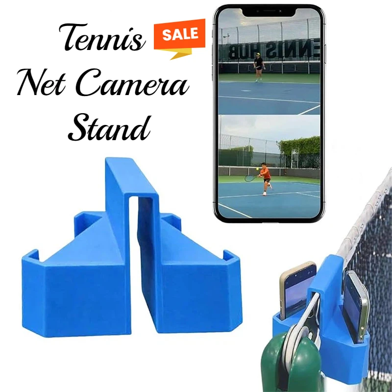 New Tennis Net Camera Stand Portable Blue Clip-On Holder For Recording Matches Fits Tennis Fence Secure Mount For Match Analysis
