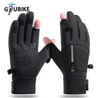 GTUBIKE Outdoor Winter Fishing Gloves Exposed Two-finger Touch Screen Non-slip Waterproof Wrist Elastic Warm Fishing Gloves