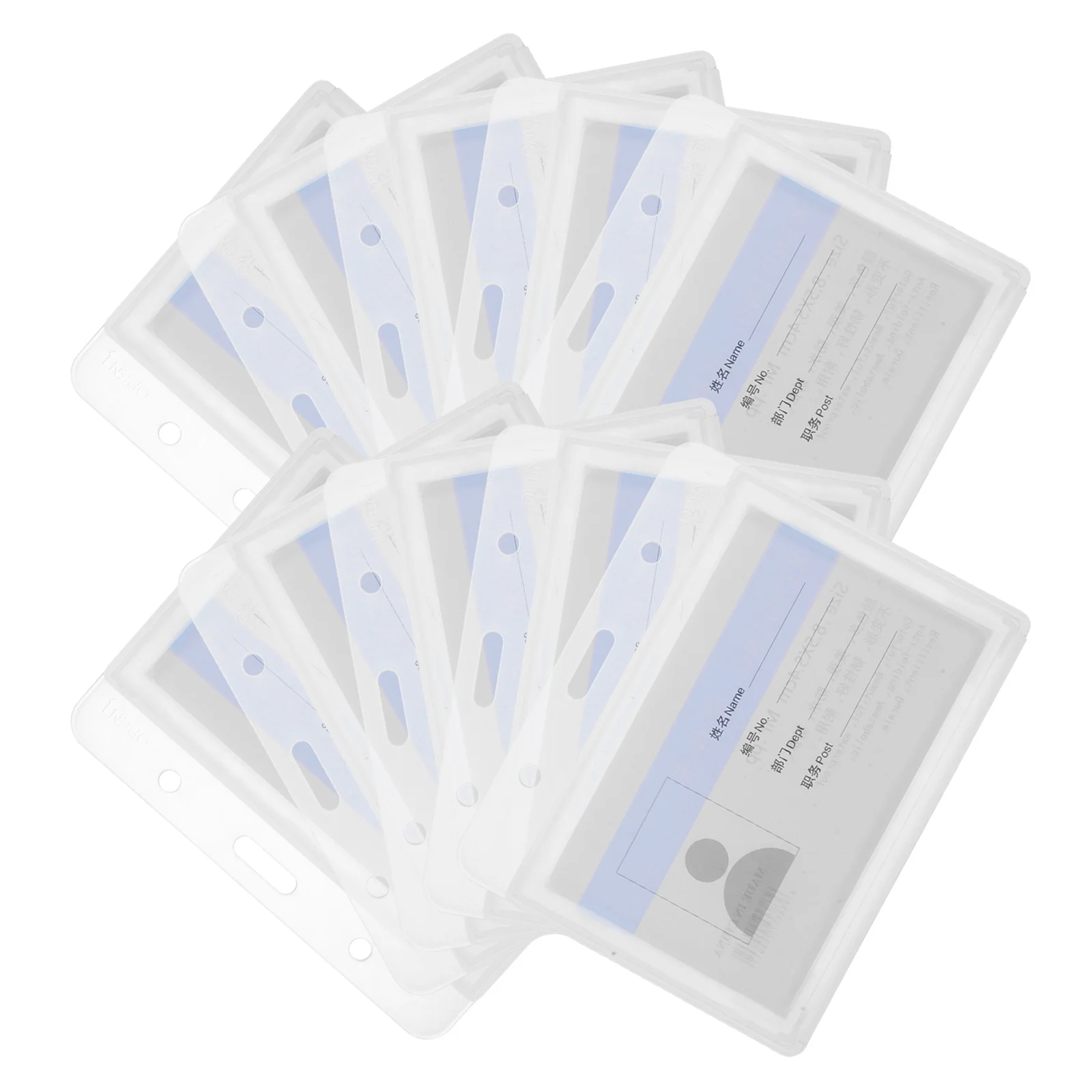 10Pcs Clear Card Protectors Waterproof Id Badge Holder Horizontal Design for Cards Storage Transparent Sleeve