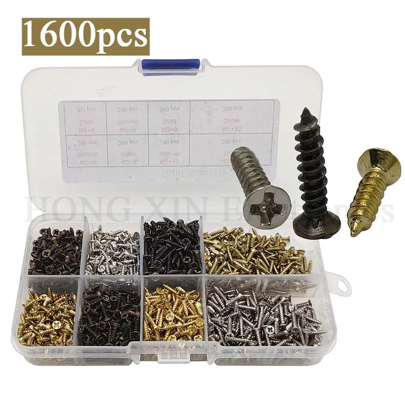 

M2 Small Screws Phillips Flat Head Cross Self Tapping Tiny Electronic Screw Woodworking Mini Screw Gold bronze Silver 1600pcs