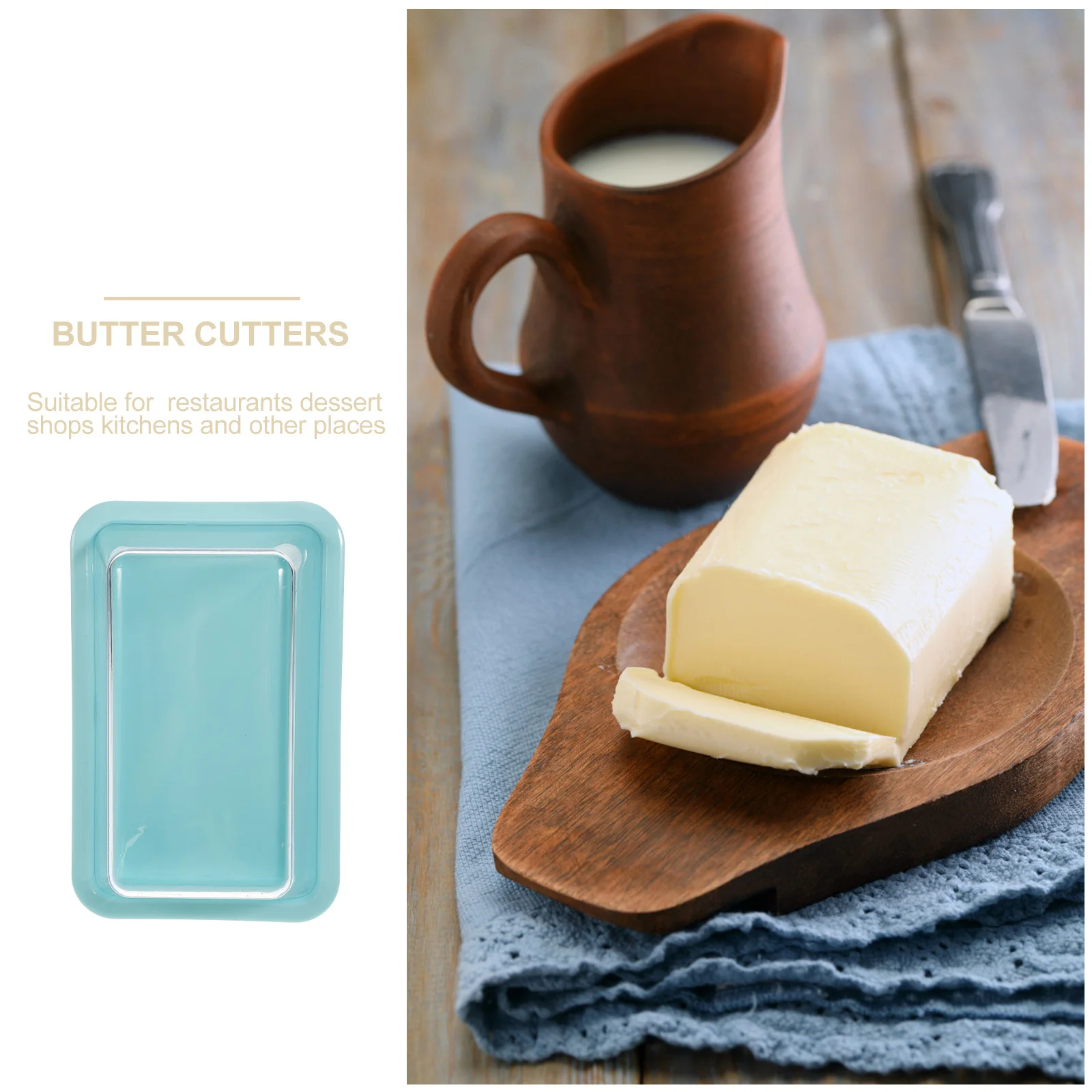 

Airtight Butter Container with Lid Food Storage Box Dustproof Easy Clean High-Grade Plastic for Refrigerator Use Crisper