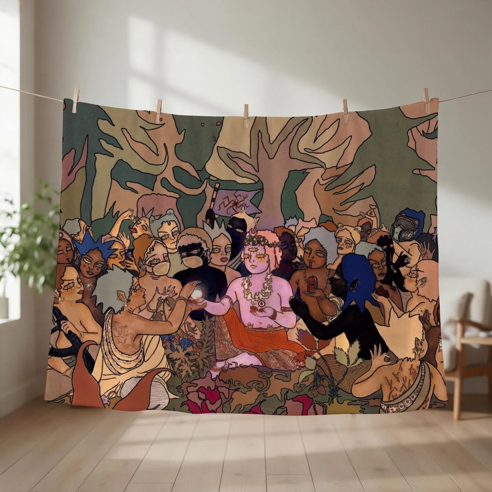 post human survival horror Throw Blanket couch cozy soft plush fuzzy picnic outdoor blanket