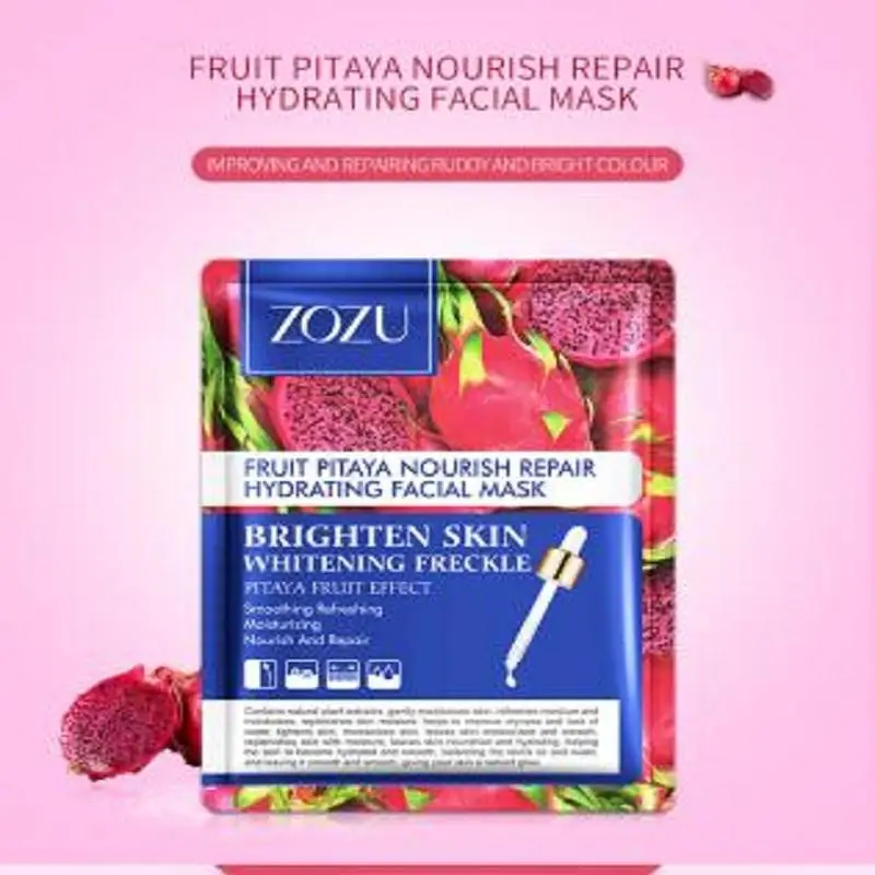 

1/10 PCS ZOZU Skin Care Fruit Plant Facial Mask Moisturizing Oil-Control Blueberry Cucumber Pomegranate Fruit Aloe Sheet Face