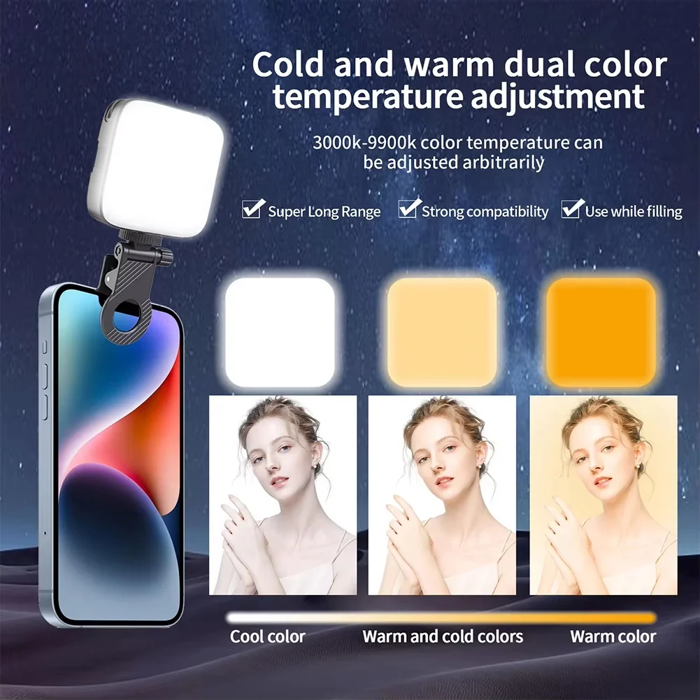 CCDD LED 비디오 채우기 빛 3000-9900k 미니 스튜디오 사진 빛 바이 컬러 온도 카메라 전화 사진 채우기 조명 2000mah