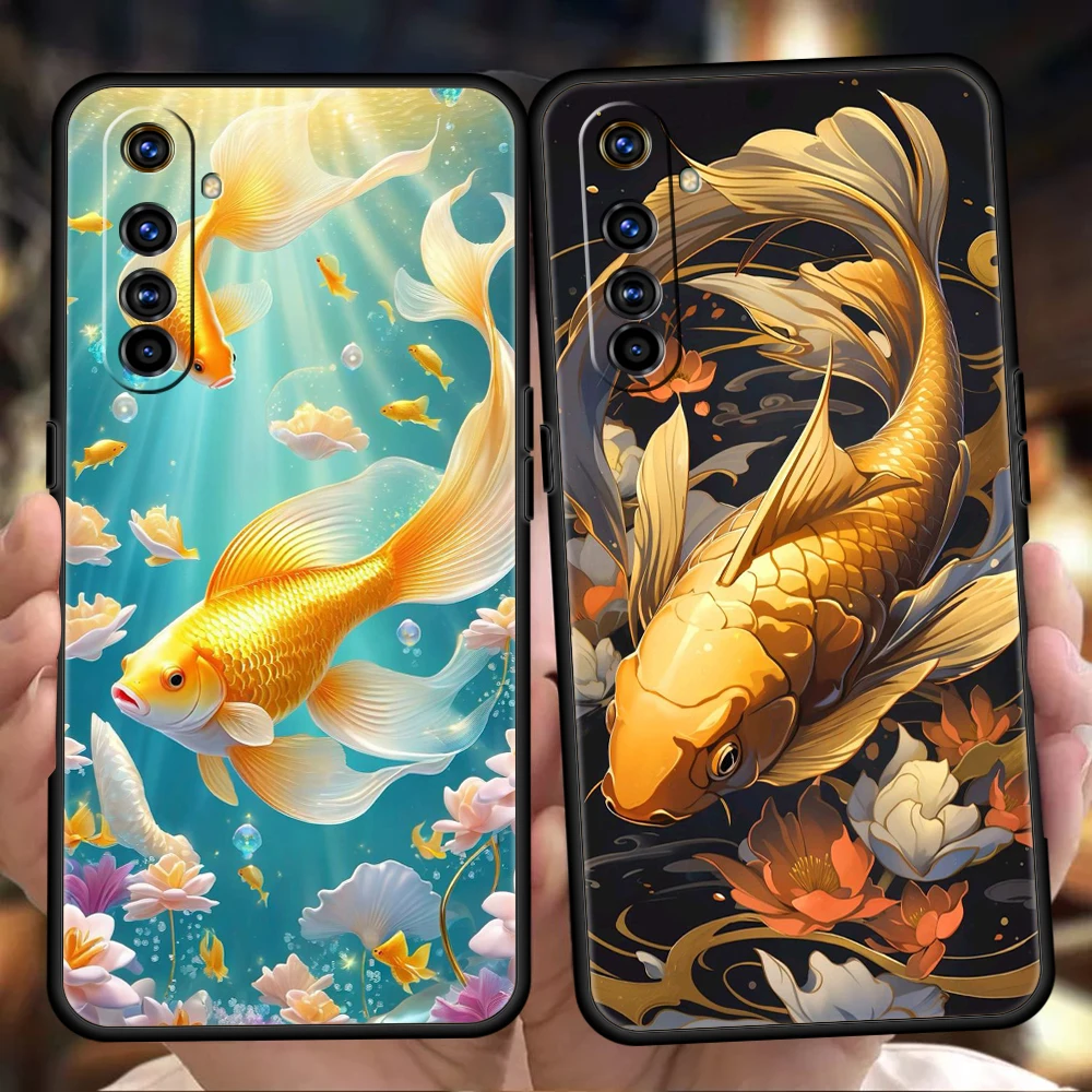 Cartoon Fish Phone Case for Oppo A17 A12 A57 A74 A16 Find X5 X6 A52 A53 A54 A15 Reno 6 Z 7 Pro A9 2020 5G Silicone Shell Capas