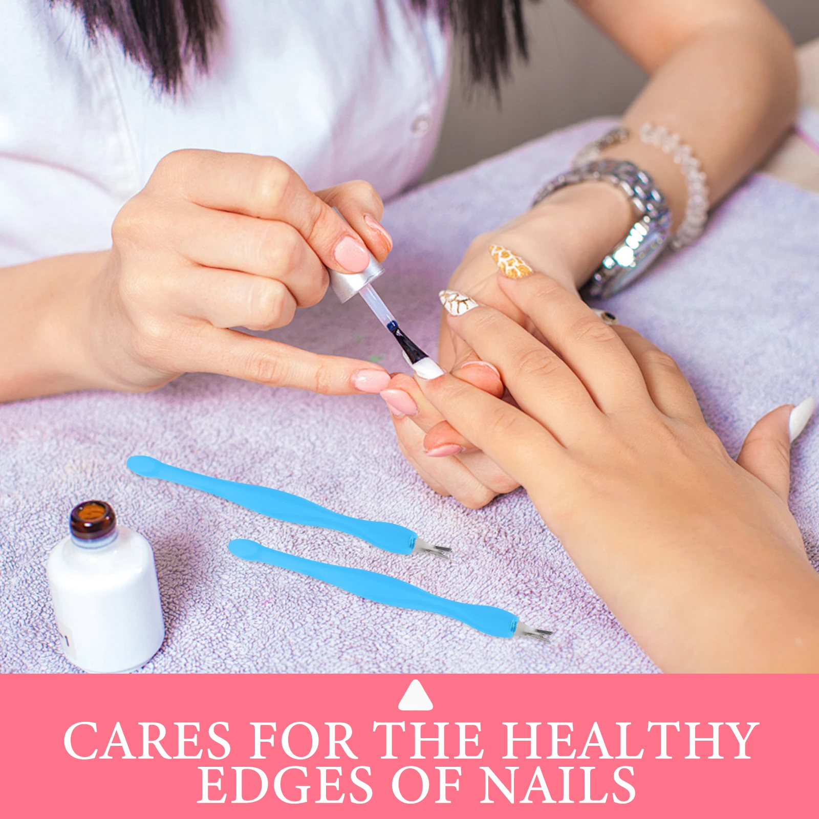 24 pièces outils de pelle pour Nail Art mort tondeuse Kit de soins pour cuticules fourchette poussoir dissolvant d'ongles