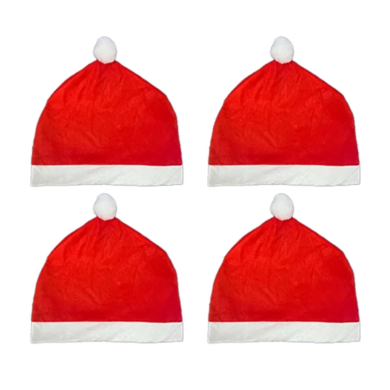 

4 шт., шляпа Санта-Клауса, чехол на подголовник автомобильного сиденья, милый декор автомобиля, украшение интерьера автомобиля, подходит для большинства автомобильных подголовников
