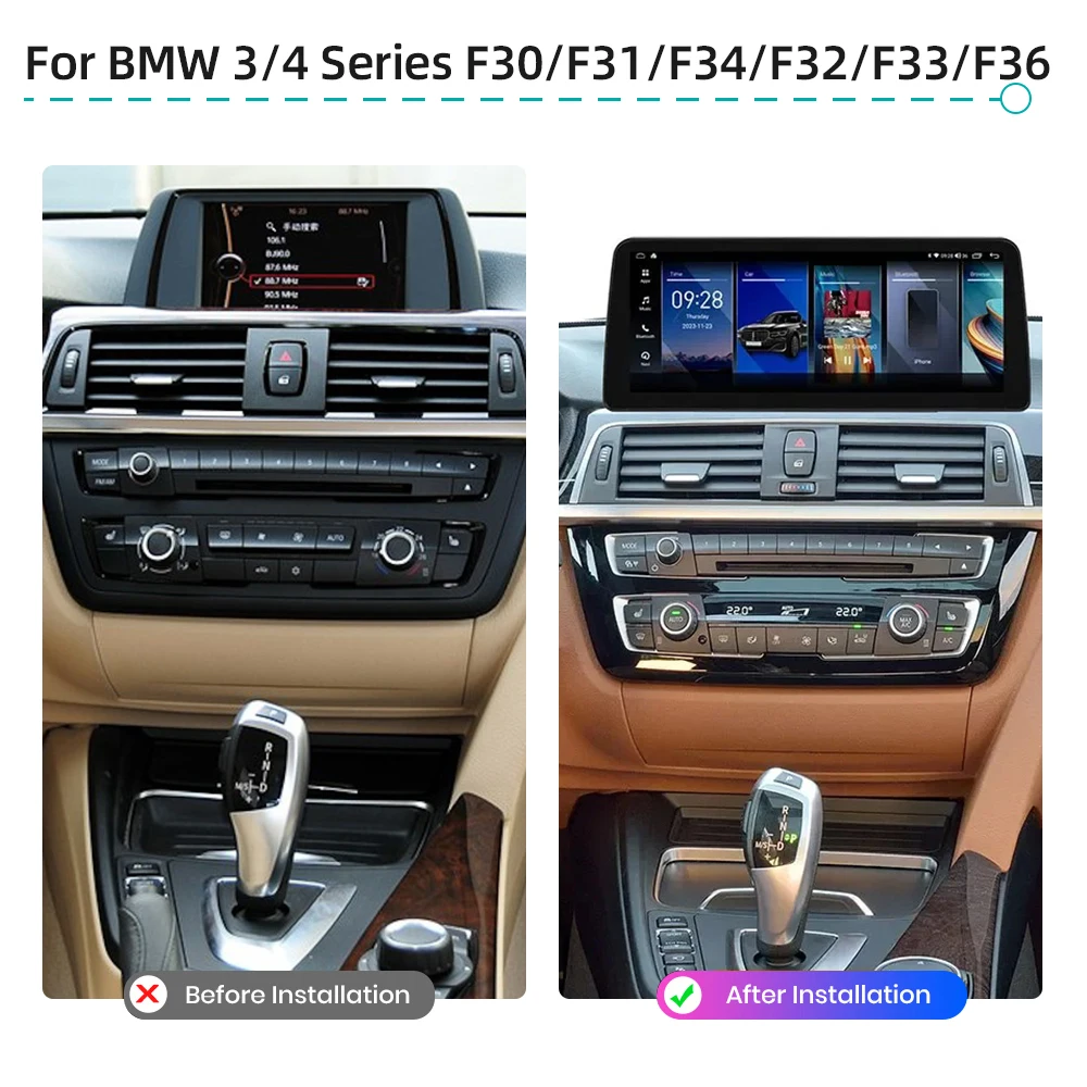 1920*720 Android 12 CarPlay Car Radio For BMW 3/4 Series F30/F31/F34/F32/F33/F36 NBT GPS Navigation 4G WiFi Multimedia Player