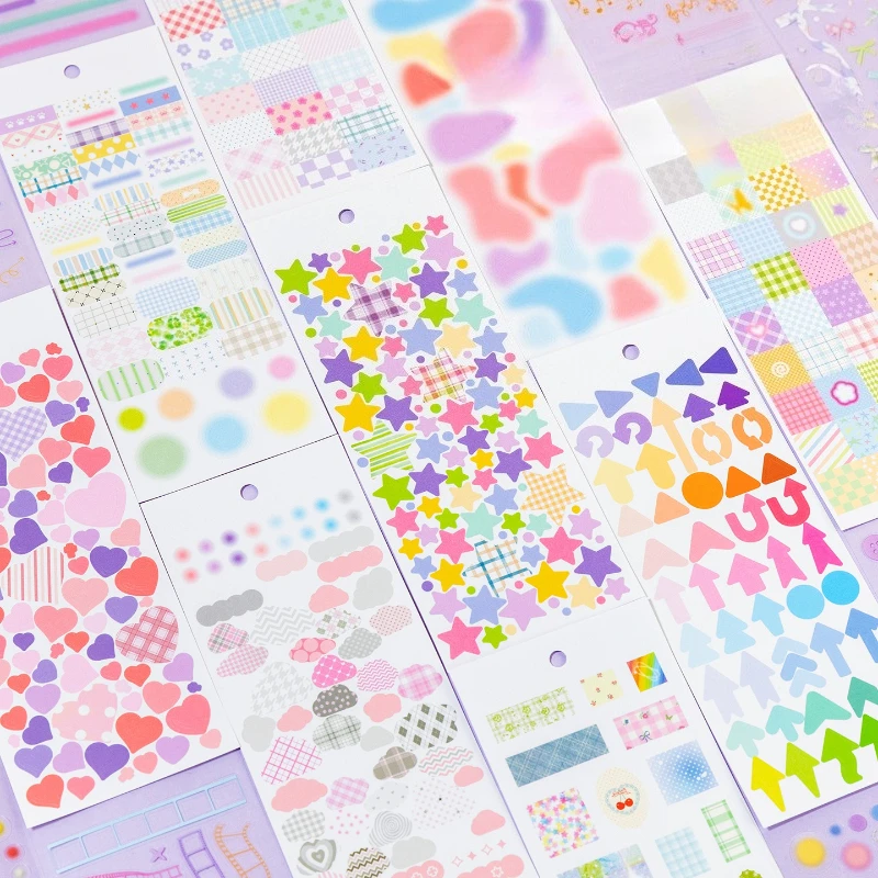 INS Guka Scrapbooking Stickers 500+ Colorful Basic Elements for Journaling Card Making Planners Kawaii Cartoon DIY Decoration