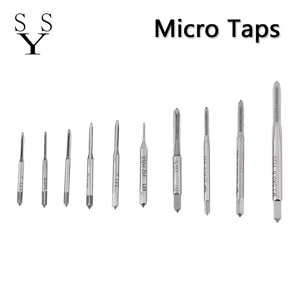 10Pcs Hss micro taps clock and mini tap combination Straight Flute Coarse Thread Design