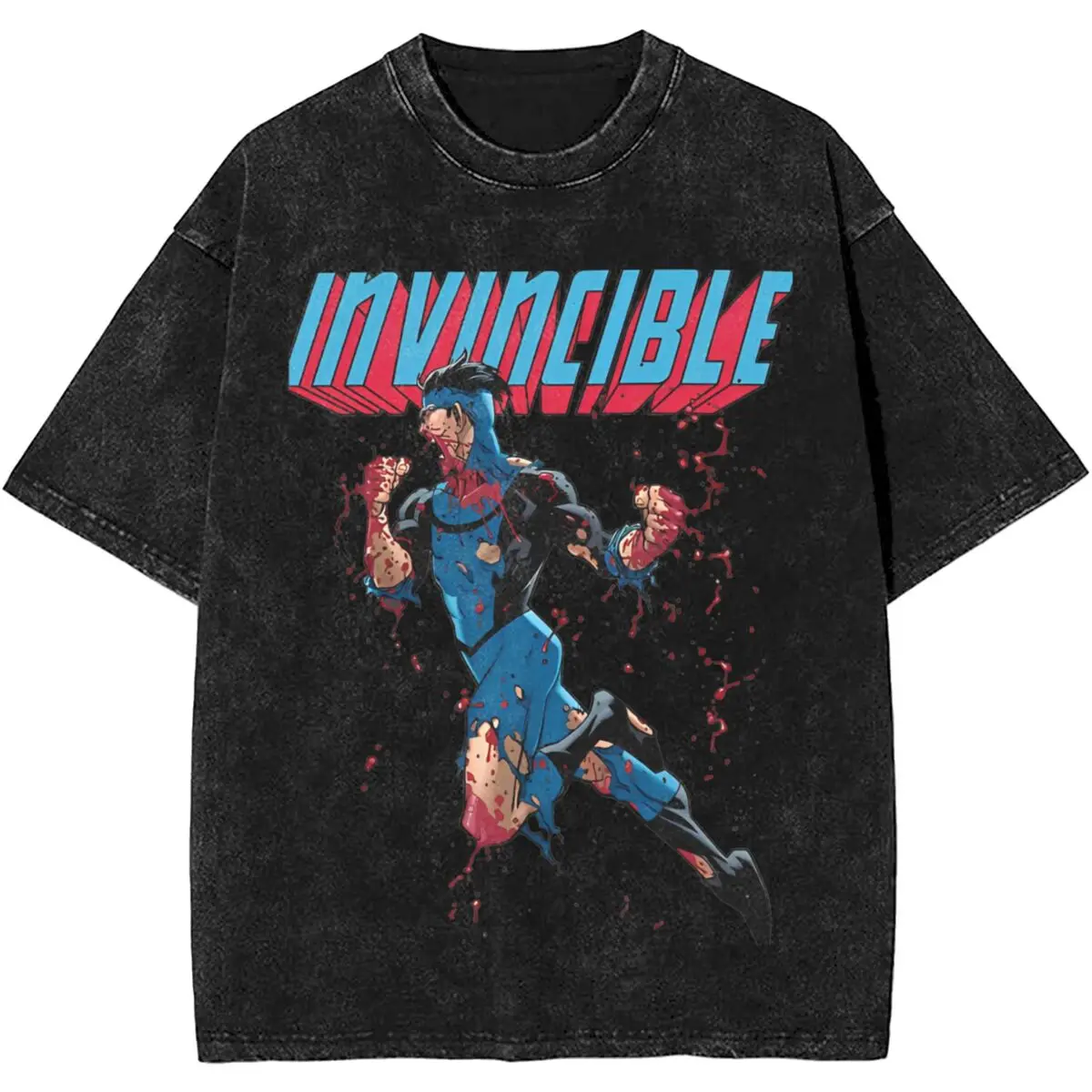 

Mark Grayson Of Invincible Super Hero Anime Washed T Shirt Streetwear Hip Hop Retro T-Shirts Tee Shirt for Men Women Cotton