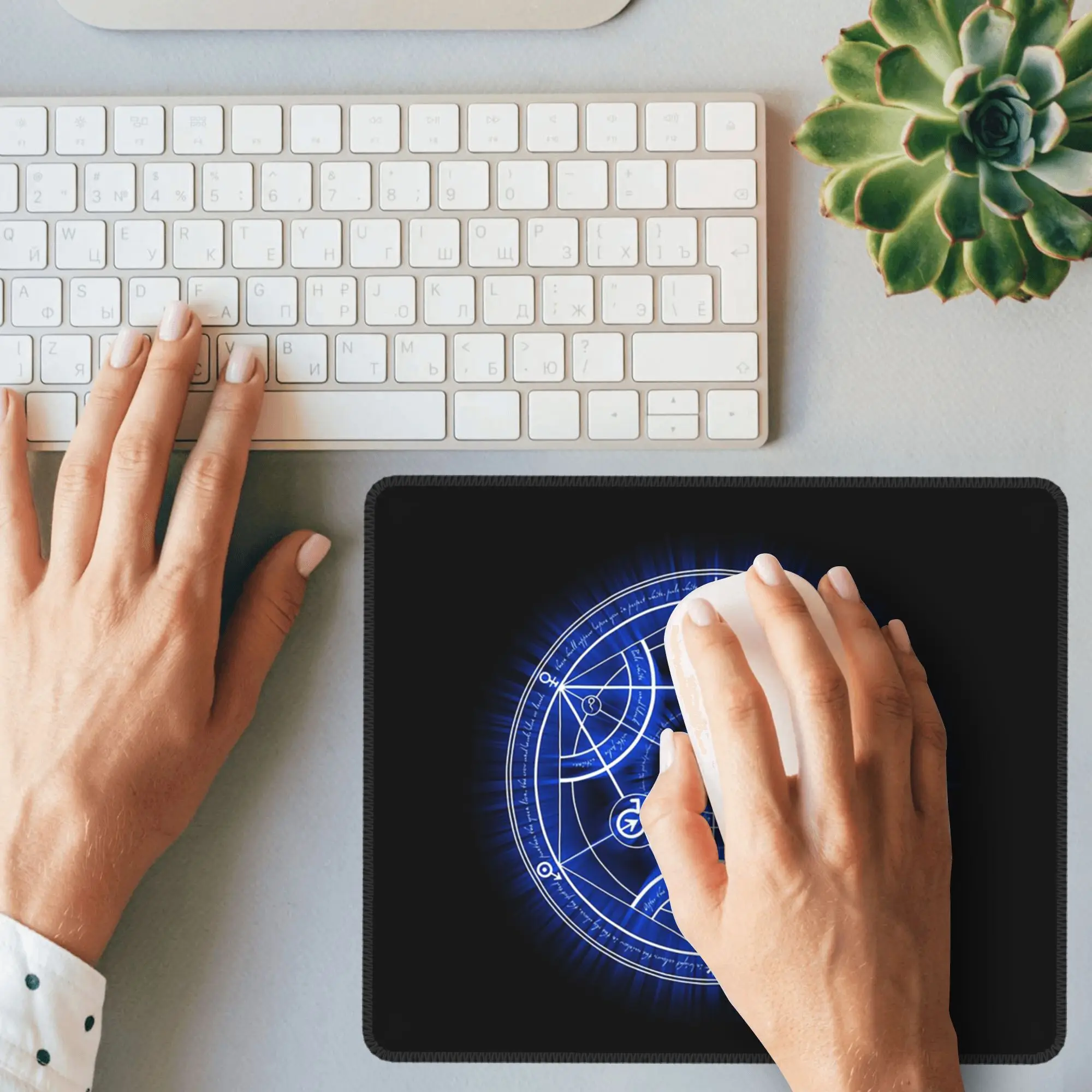 인간 변환 서클 마우스 패드 컴퓨터 키보드 마우스 매트 게이머 PC 노트북 책상 매트 사무용품 테이블 매트