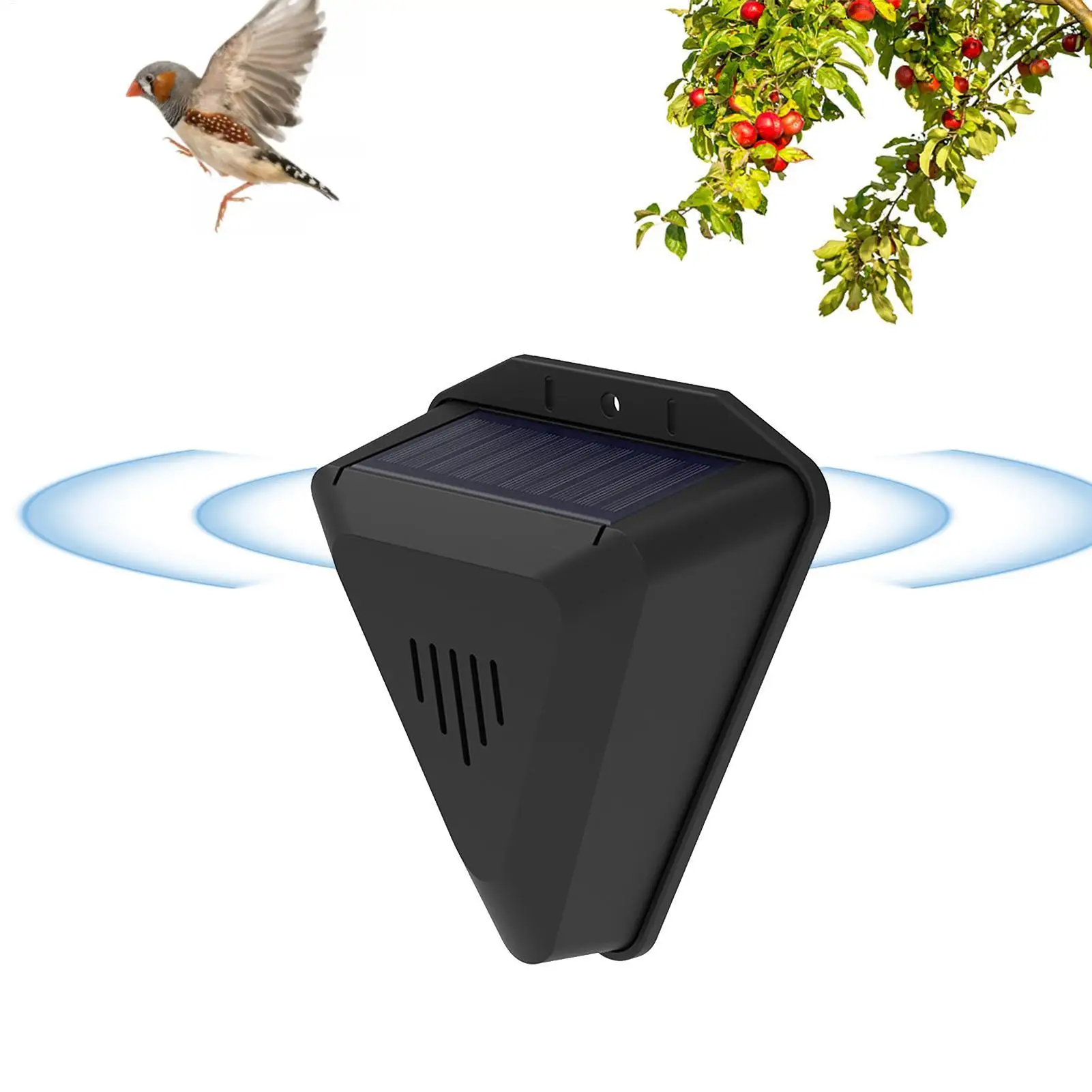 

Portable Solar Timer Hang Bird Repellent Multiple sound playback Protect rice fields vegetable plots orchards and fish ponds