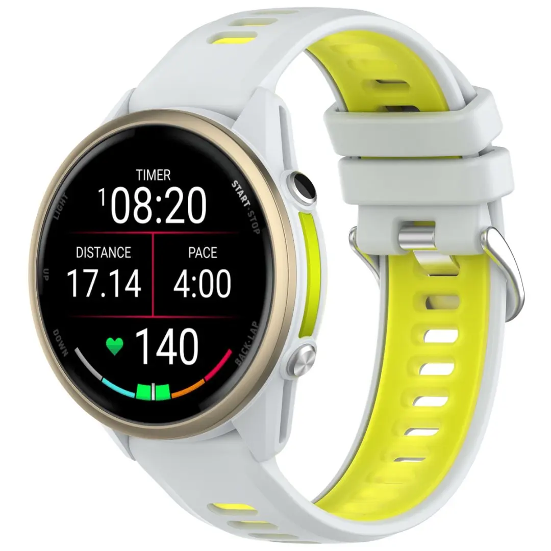 Tali Jam Tangan Silikon Dua Warna Pengganti Olahraga Cocok untuk Garmin Forerunner 970 965 955 Solar 945 935 Descent G1