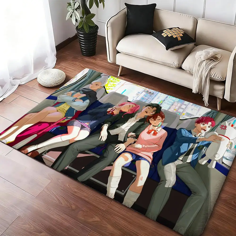 Anime Hot D-DandadanS Bodenmatte, gemütliche Flanellmatte, weich, dick, rutschfest, für Wohnzimmer, Schlafzimmer, Küche, Dekoration, Teppiche