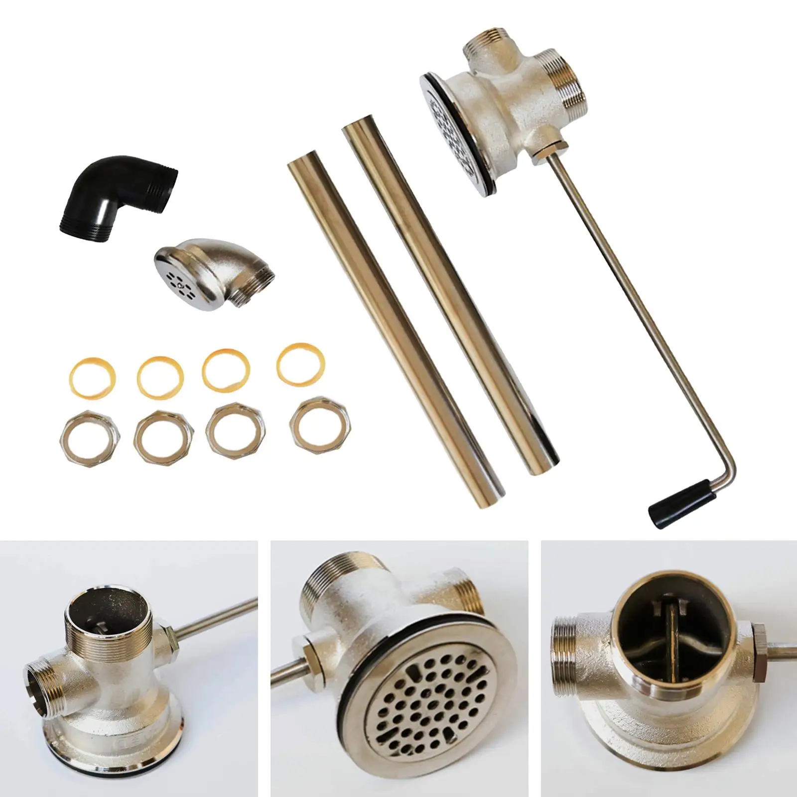 

Sink Drain Waste Drain Valve, Kitchen Sink Drain Valve Set, Controls Sink Drain Stopper ,Kitchen Sink Strainer for Restaurant