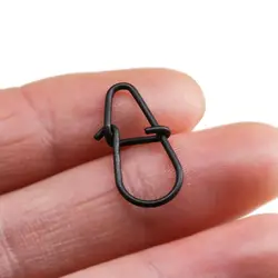 100 PCS Black Stainless Steel Fishing Snap Hooked Snap Pin Fastlock Clip Accessories Tackle for Barrel Swivel Lure hook