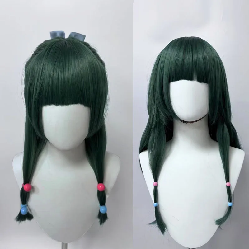 

Maomao Cosplay Wigs Anime The Apothecary Diaries Wig Accessories Dark Green Long Hair Mao Mao Wig Heat Resistant Synthetic Hair