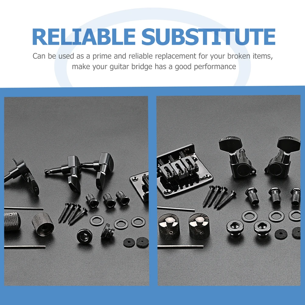 

Guitar Bridge Accessories Durable Metal 3-stringed Guitar Parts Replacement Kit Vintage Look Cost-effective Supplies