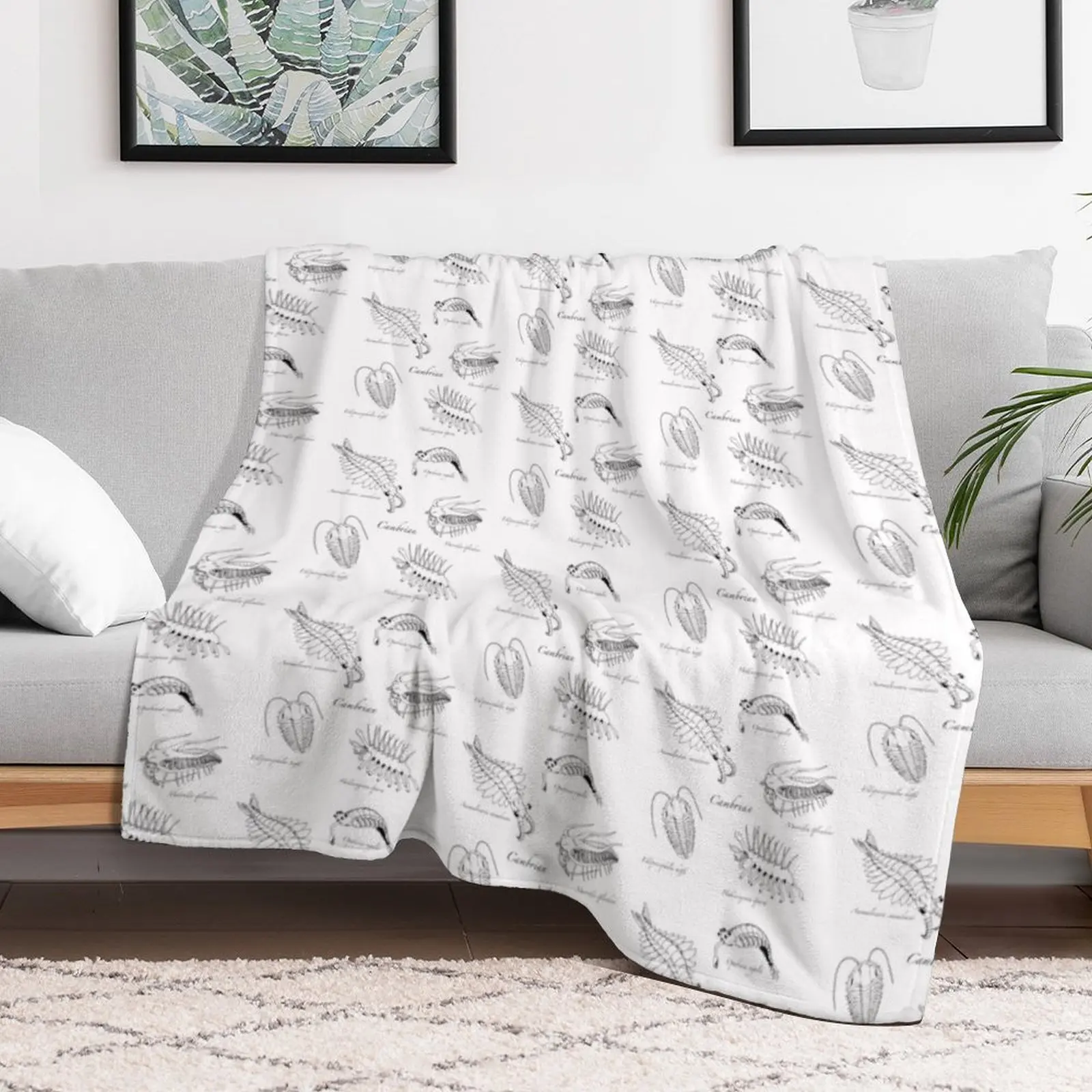 Cambrian Life (Hand Writing Style Font) Throw Blanket blankets and throws wednesday Blankets