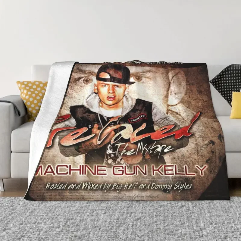 Machine Gun Kelly Rapper Music Art Blanket Flannel Textile Decor Multi-function Warm Throw Blankets for Sofa Car Quilt