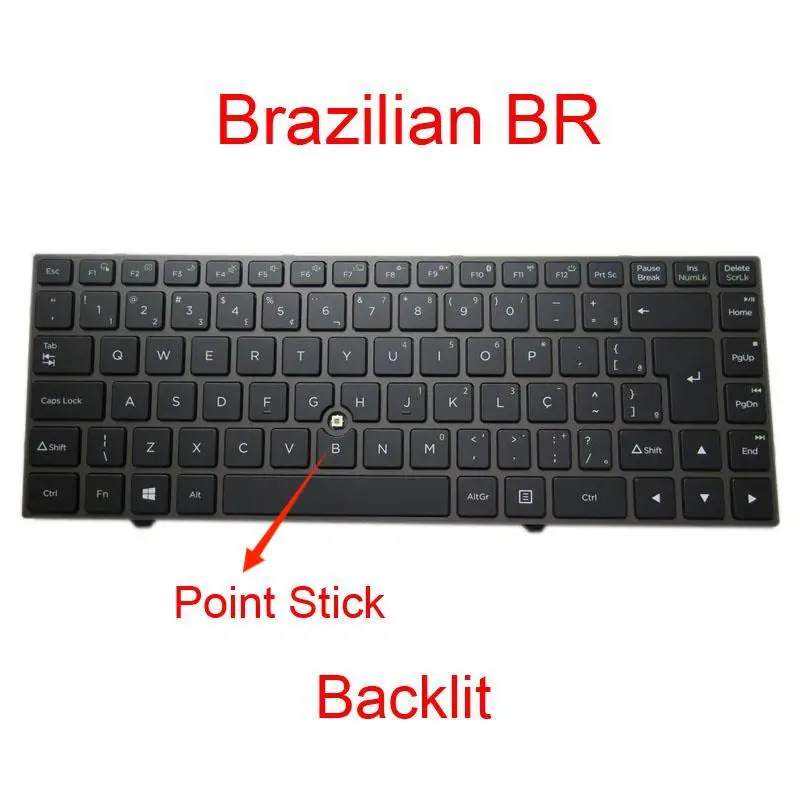 C=For Backlit Keyboard  Positivo Master N6140 N6240 N8240 N8000 Brazil BR Gray SHM16G38PA-F513 SHM16G38PAJF512 SHM16G38PAJF51