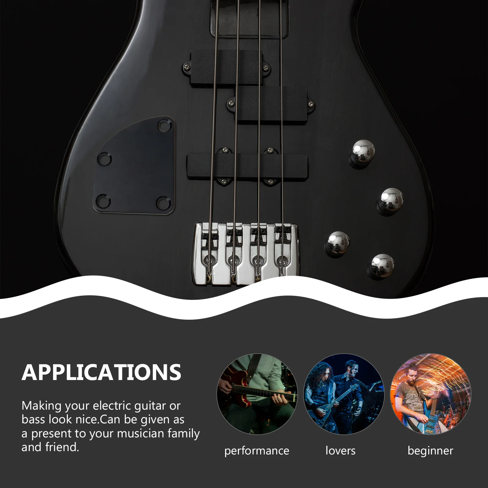 

2Sets Metal Guitar Neck Plates Replacement Reinforcement Board for Electric Guitar and Bass Stainless Steel Joint Mounting Plate