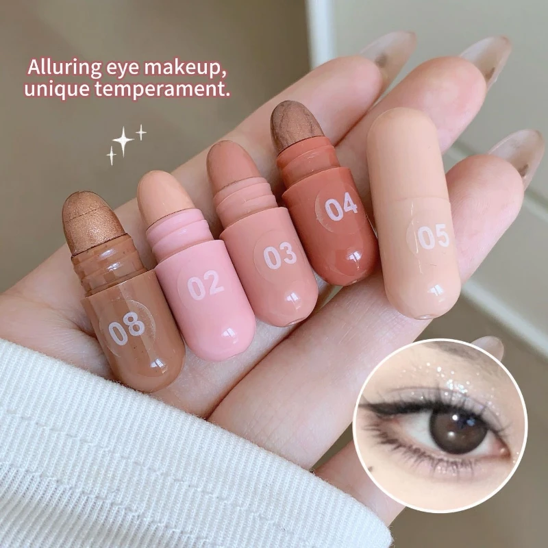 8‑Color Shimmer Capsule Eyeshadow Set, Glitter Eye Makeup for Highlight Under‑Eye Area, Multifunctional Cosmetic Makeup Kit