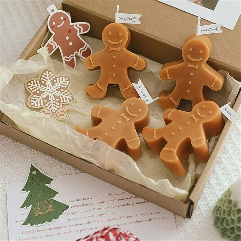 1PCS Christmas Gingerbread Man Scented Candles New Year Room Decoration Navidad  Party Atmosphere Xmas Home Gifts