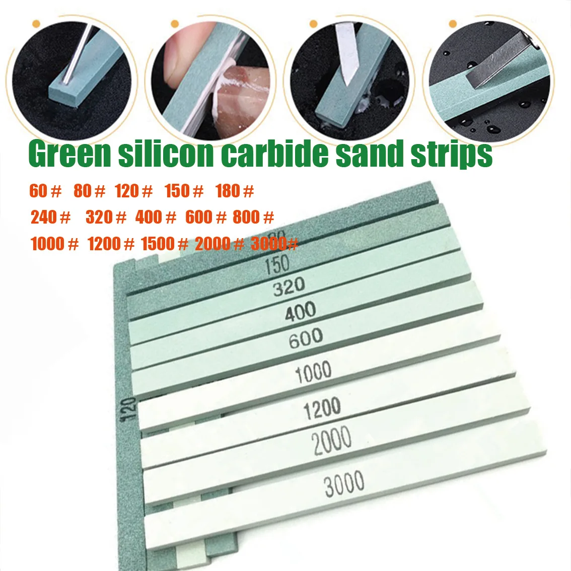 

1 Pcs Silicon Carbide Oil Stone Length 150/200mm Width 10/12mm Height 5/12mm Jade Polishing Strips Grinding Tools 60-3000 Grit