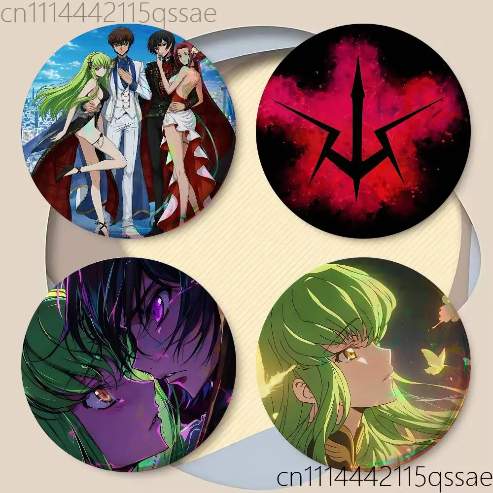 FOR Code Geass Lelouch 25/32/44/58/75mm Badges Bright Printed Icon Gift For Friends Badge Collar Brooch Lapel Pin Metal
