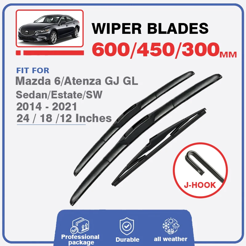 Car Front Rear Windscreen Wiper Blades Brushes For Mazda 6 2014-2022 GJ GL Atenza Mazda6 24\