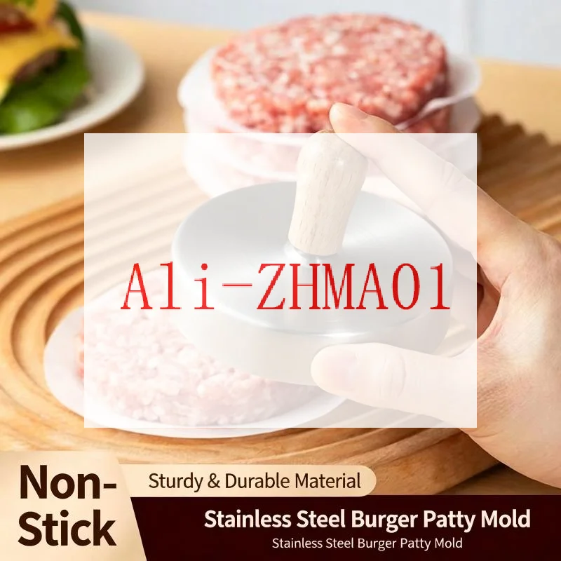 New Sale Stainless Steel Hamburger Patty Press Anti Slip Wooden Handle Nonstick Surface For Home Kitchen BBQ Homemade Burgers