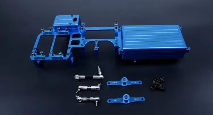 CNC precision machining all metal double servos electronic equipment compartment for LOSI 5IVE-T KM X2 ROFUN ROVAN LT
