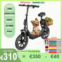 AOVOPRO EB1/EB1 PLUS 500W Electric Scooter 54.6V10.4Ah/22.5Ah Large Capacity Battery 45/100KM Long Range 35km/h 14Inch EScooter