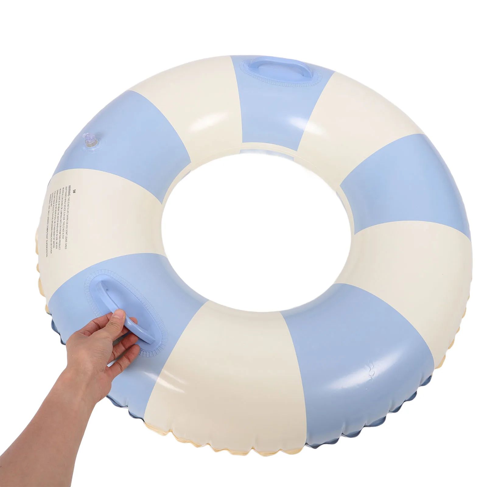 

Striped Swim Ring Adult Pool Tube with Handles Neutral Swimming Floats Pvc Water Floaties for Adults