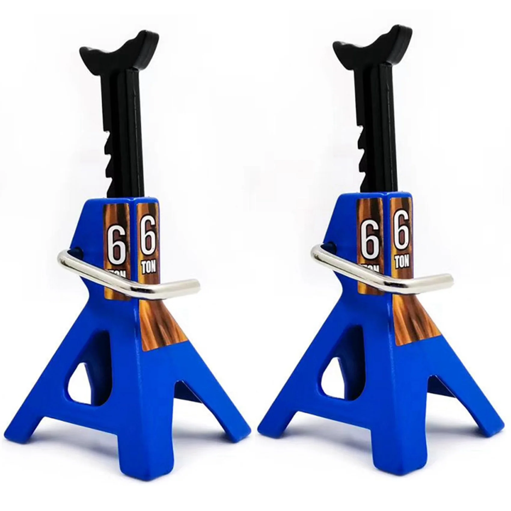 ABWE-2X Metal Jack Stands Simulatie Mini Speelgoed Voor 1/10 RC Crawler Truck Auto Trx4 SCX10 Simulatie Klimvoertuigen-Blauw