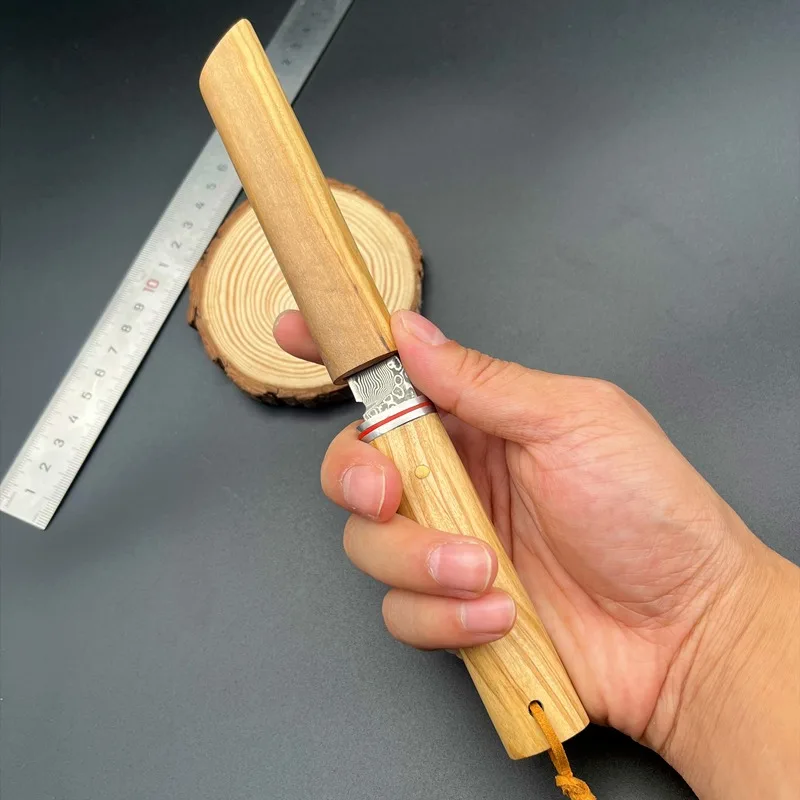 Imagem -05 - Damasco Tanto Blade Knife Olive Wood Handle Estilo Japonês Canivete Camping Ferramenta Edc Tactical Facas Militares Gift Box Vg10