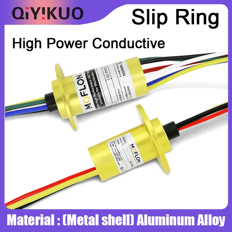 High Power Conductive Slip Ring High Current Rotating Dining Table Battery Furnace Slip Ring 2 4 6 12 Way Conductive Ring Collec